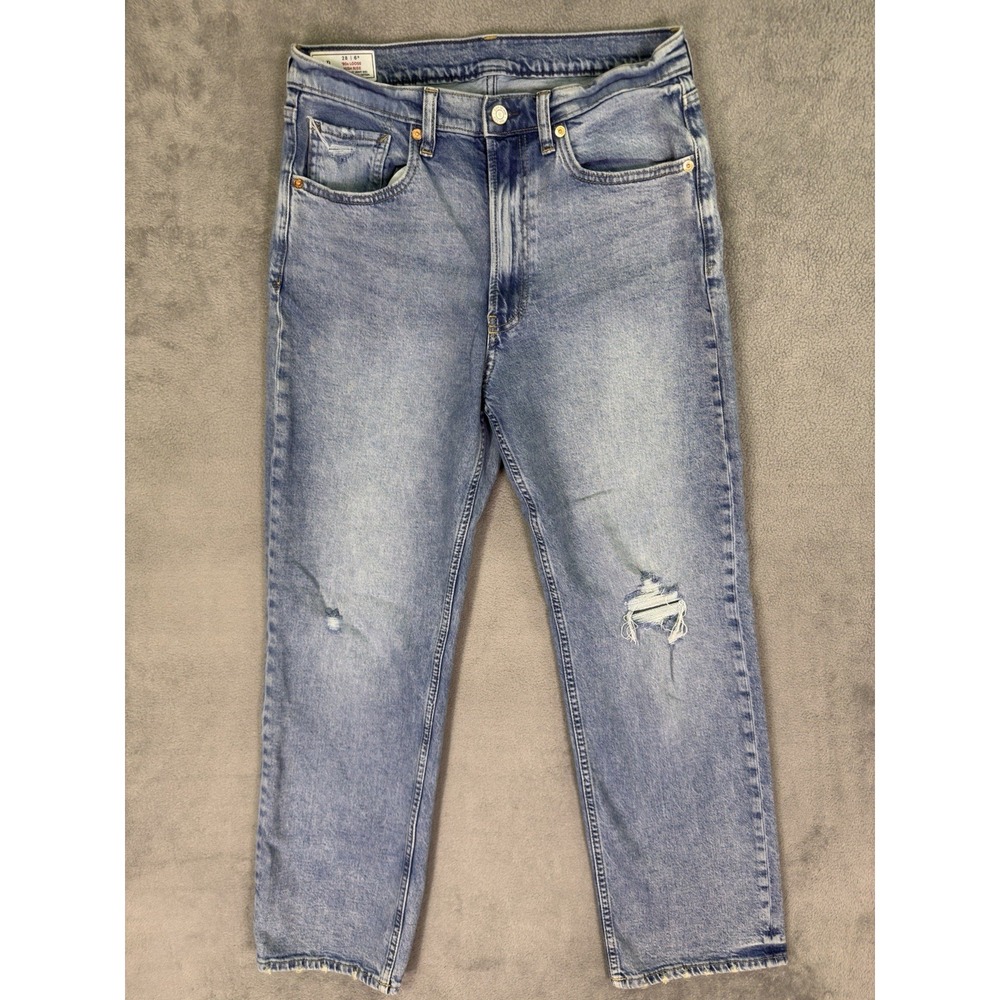 Gap Jeans Womens Jeans 6 Blue Light Wash 90s Loose High Rise Straight Distressed